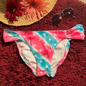 PINK Victoria’s Secret Blue, Pink & White Swim Bottoms
